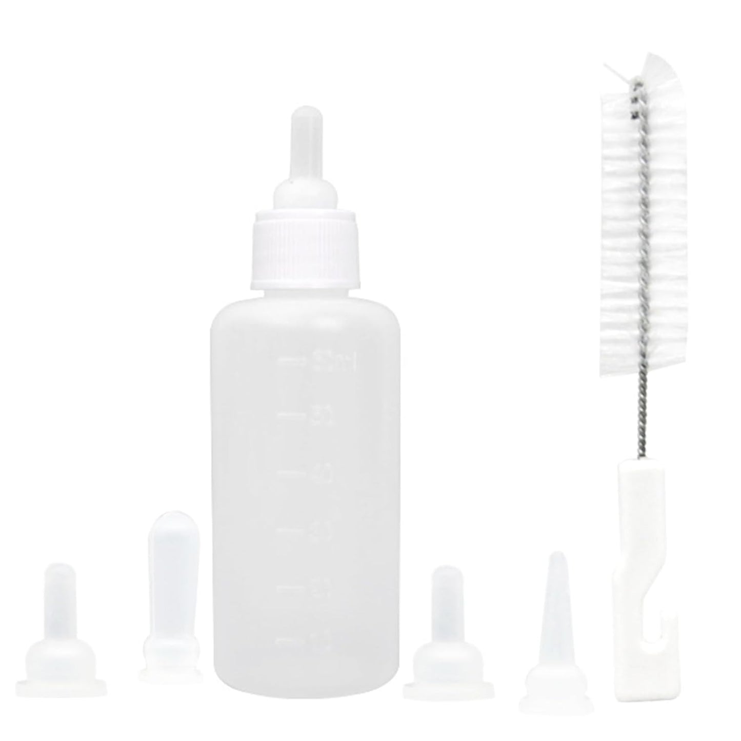 Pet Nursing Bottle Kit with Replacement Nipples for Cat, Dog, Kittens, Puppies, Rabbits, Small Animals