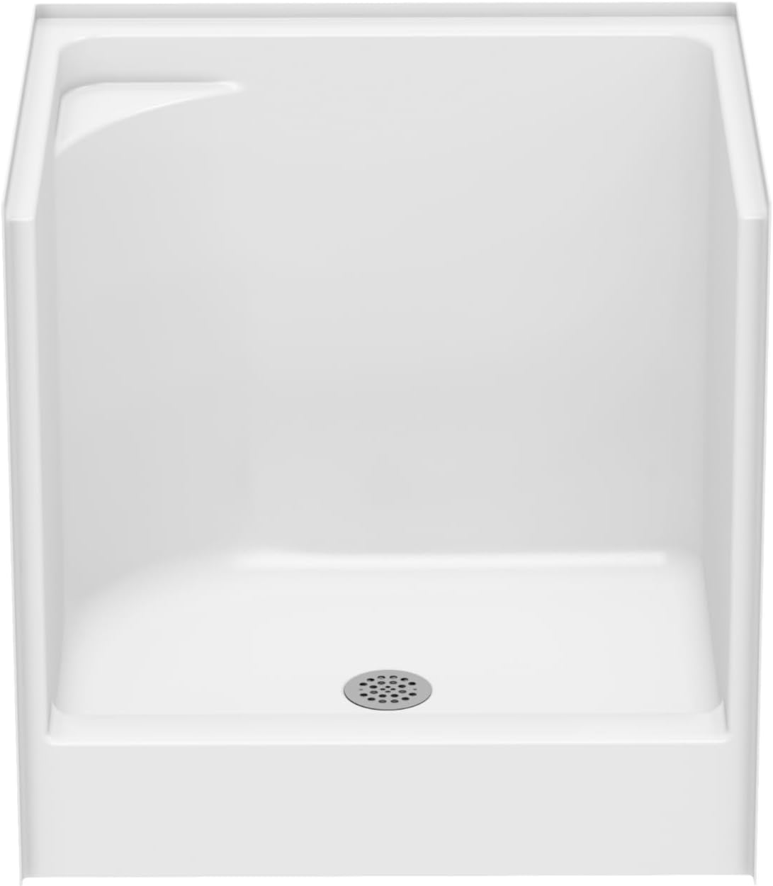 Laurel Mountain Odie 36" x 27" x 36" AcrylX Alcove Center Drain One-Piece Pet Shower in White with Hand-Held Sprayer in Chrome