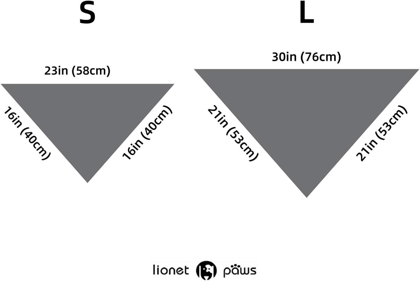 Lionet Paws Dog Bandana for Small Medium Large Dogs, Cat Kerchief Blue DOIT, Triangle Bibs Scarf for Girl or Boy