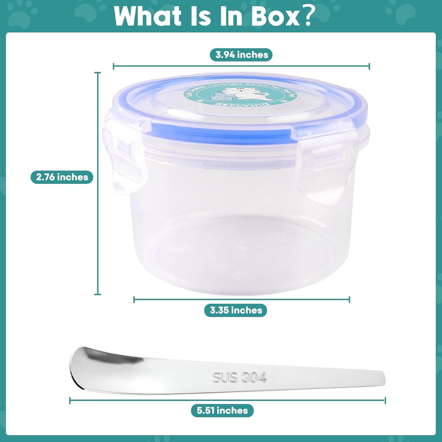 REFLYING Canned Cat Food Storage Lids,Reusable Airtight Can Cover Pet Food Sealer - Keeps Cat Food Storage Can Fresh, Cat Food Container Eliminates Odor, Easy To Use With SUS 304 Spoon,Can Opener