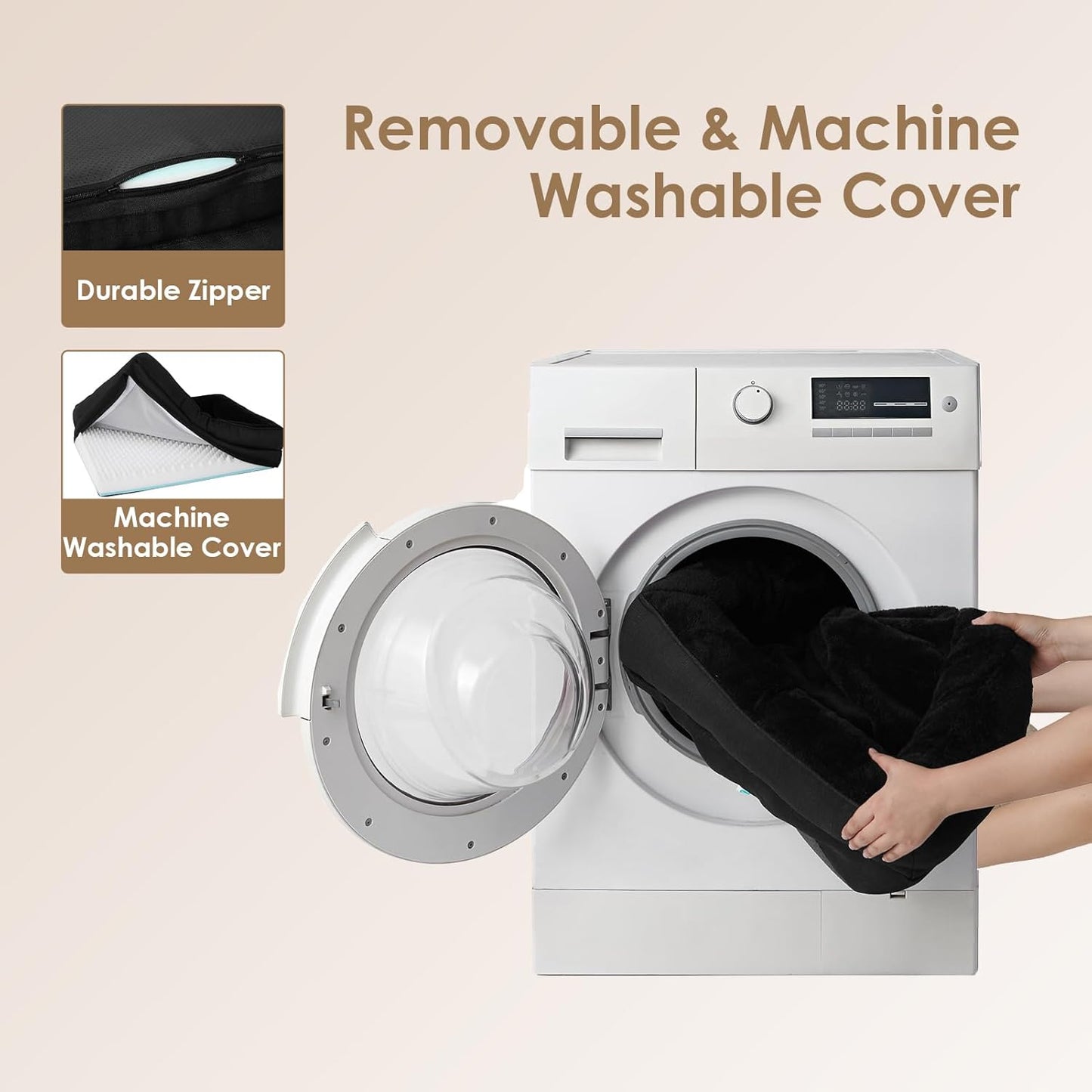 EHEYCIGA Memory Foam XL Dog Bed for XLarge Sized, Extra Large Orthopedic Dog Sofa with Sides and Waterproof Liner, Washable Bolster Pet Couch with Removable Cover, 42x30x7.5 Inch, Black