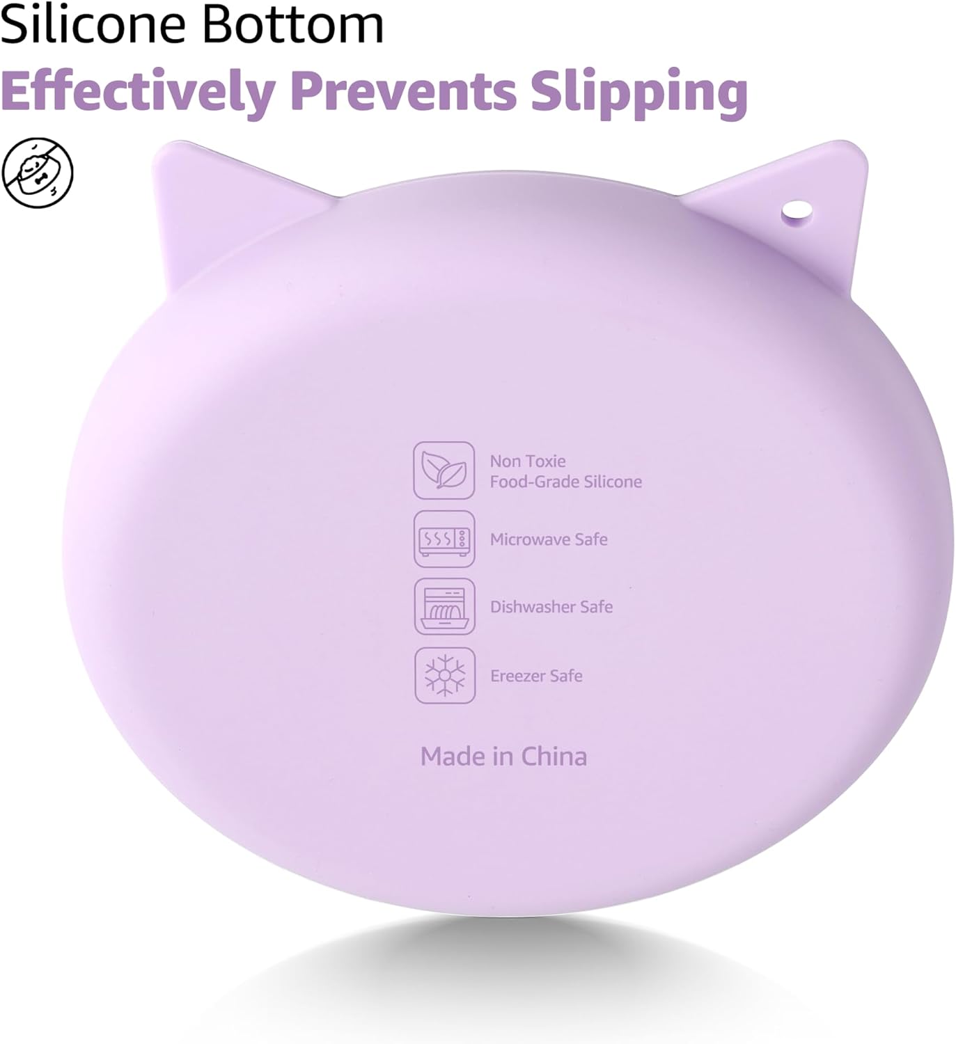 Coomazy Silicone Slow Feeder Dog Cat Bowls, Interactive Puzzle Toy for Pets Dry/Wet Food Training, Keeps Dogs Cats Busy, Prevents Puppy Kitty Overeating (Purple, 0.8 Cup)