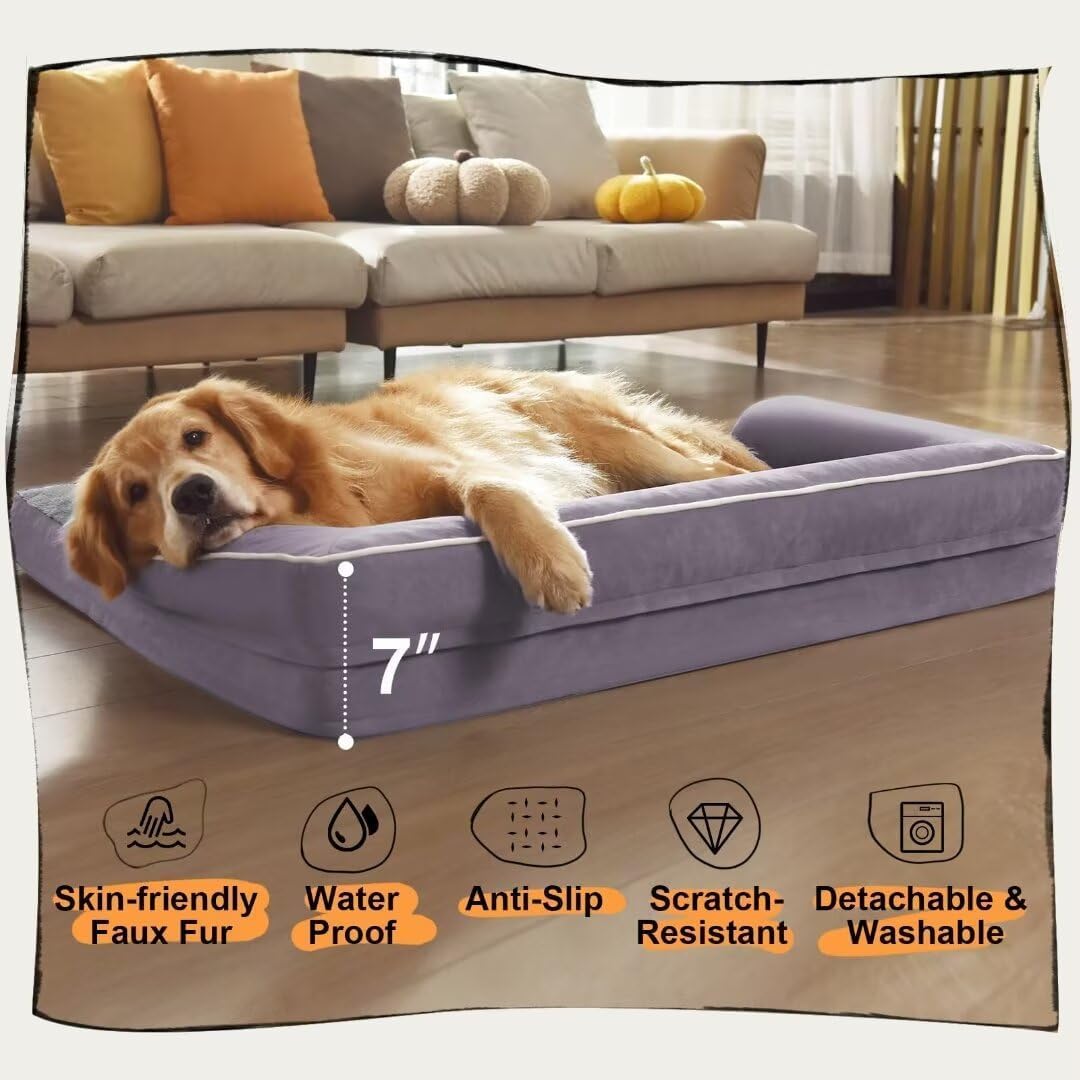 Small Dog Bed and Cat Sofa Waterproof Orthopedic Dog Beds for Small Dogs Cat Bed Comfy Pet Couch Sofa Beds with Washable Removable Cover & Non-Slip Bottom