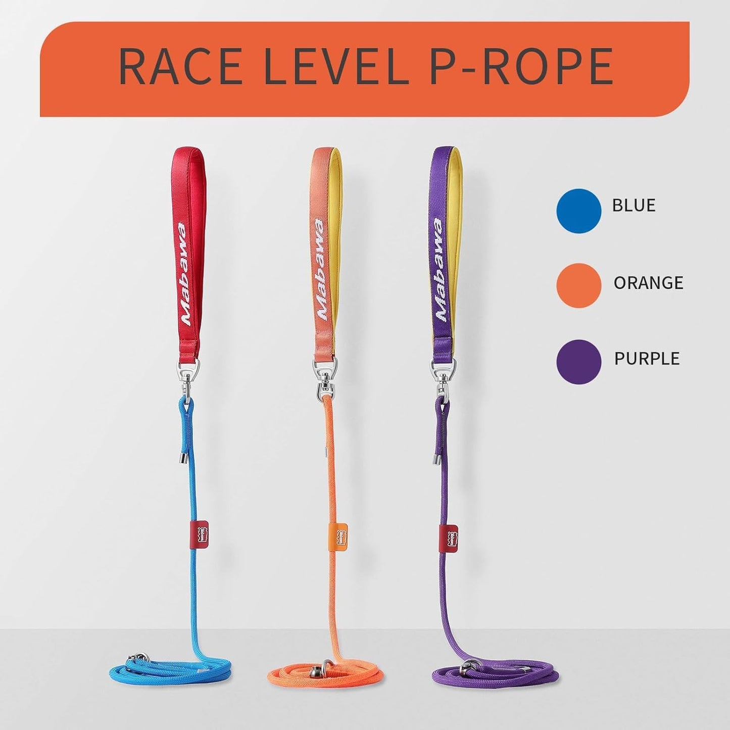 Dog Anti-Slip Leash 5FT with Metal Stopper - Durable No-Pull Training Lead for Small, Medium & Large Dogs - Comfortable Handle Nylon Rope, Tangle-Free Pet Walking Leash (Blue, 5 FT)