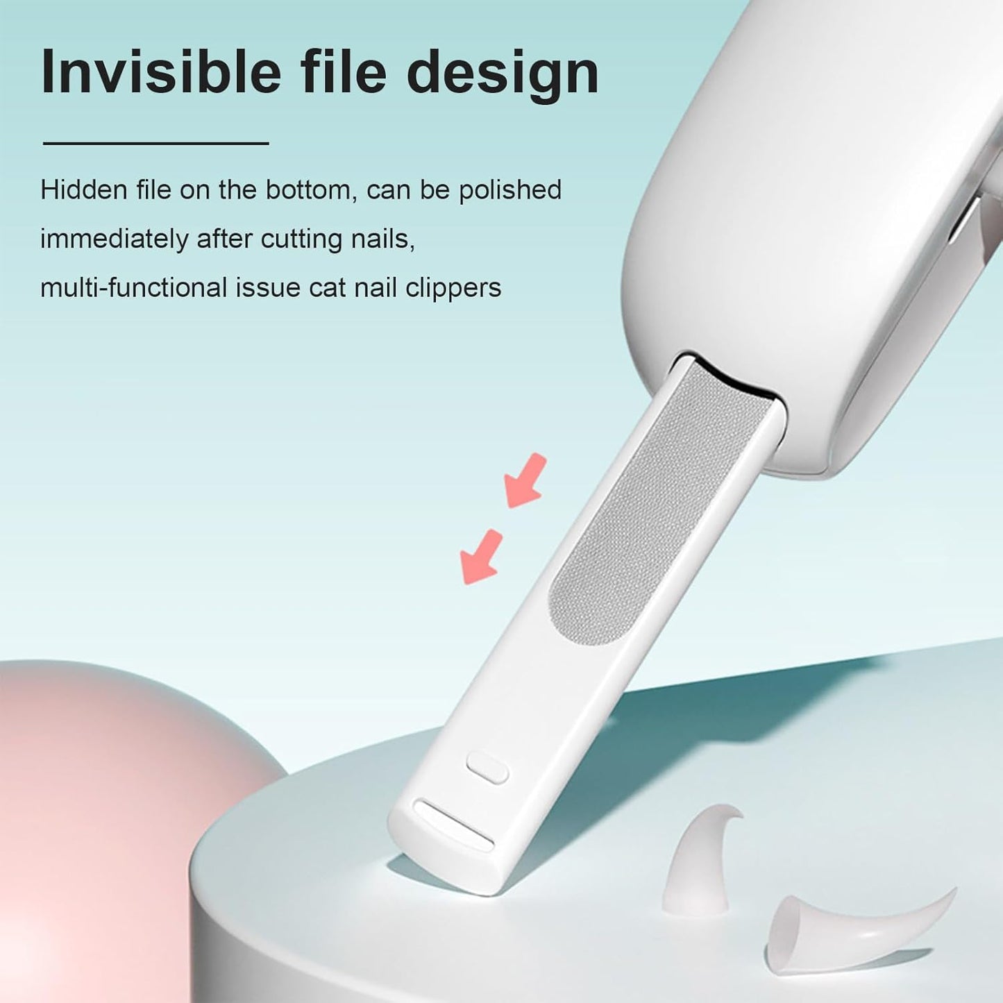 Pett Nail Clipper for Cats - Gentle Round-Hole Trimmer with Dust Storage | Adjustable Size & Hidden Nail File | Pet Grooming Tool for Safe & Loving Care (Pink)