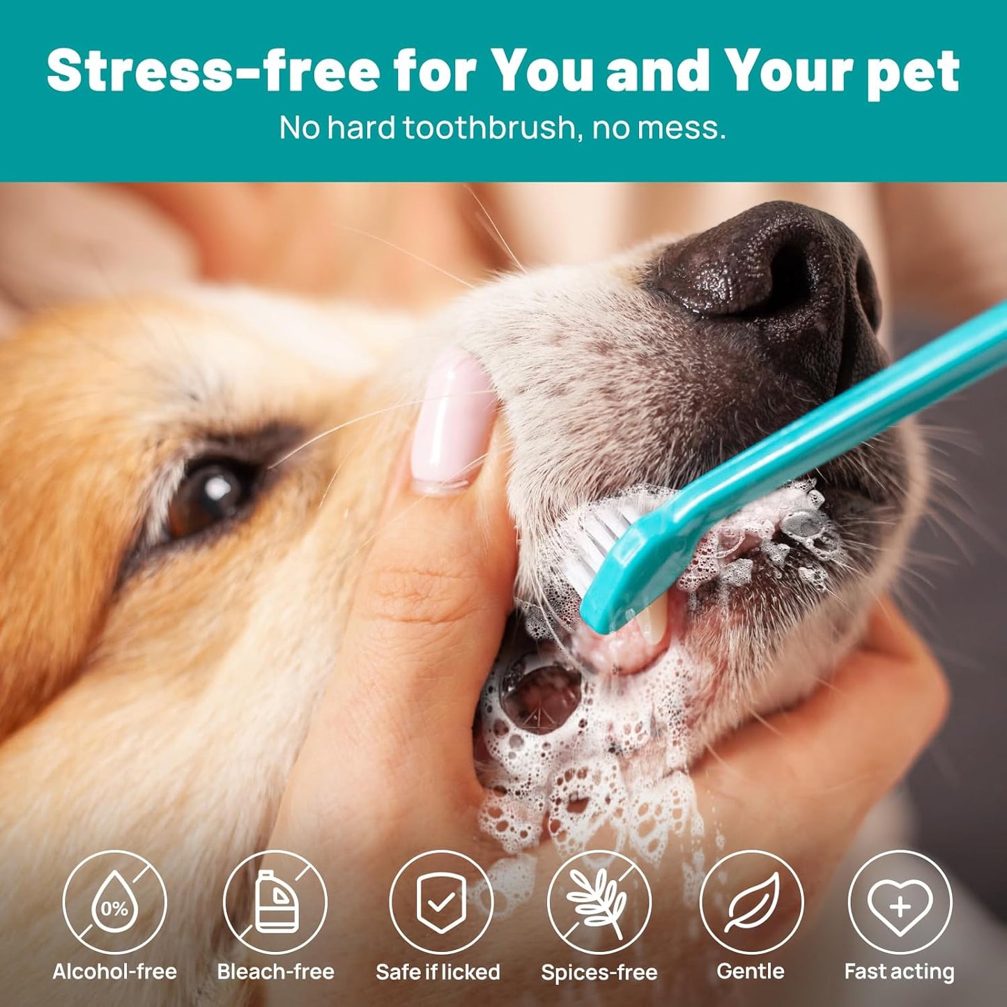 Dog Dental Care Finger Wipes - Teeth Cleaning Finger Wipes for Dog & Cats - Tooth Brushing Kit Dental Wipes for Dog - Reduces Plaque & Freshens Breath (50 PCS, Beef)