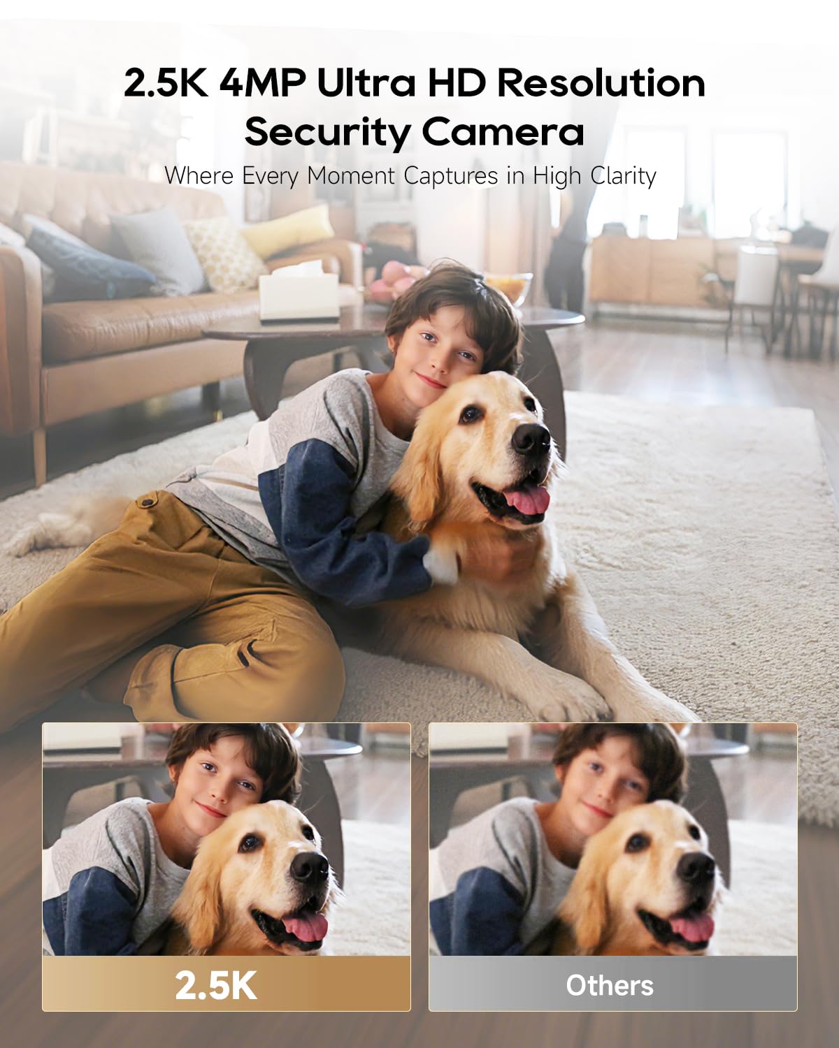 DREAME 2.5K Pet Dog Camera, Indoor Security Camera, Dual-Band 5G/2.4G Wi-Fi, Auto-Tracking, 360° Pan-Tilt, Cloud & 256GB SD Storage, 2-Way Audio, Physical Privacy Mode, Work with Alexa & Google, Grey
