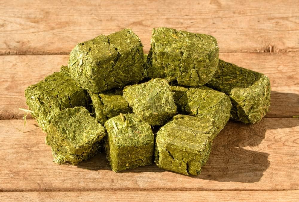 CZ Grain Alfalfa Cubes for Feeding - Rabbits, Goats, Chickens, Cattle, Horses, All Animals Love Alfalfa Cubes (5 Pounds)