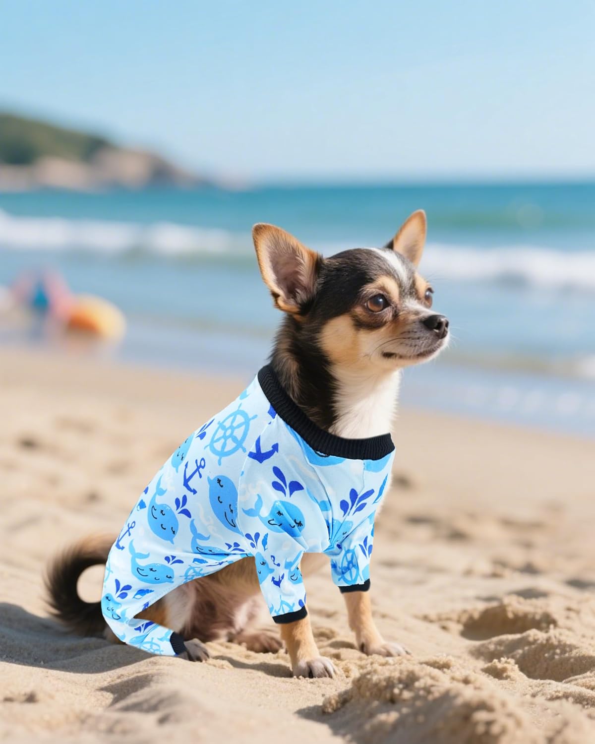 PET SHOW 4 Pack Small Dog Pajamas Watermelon Doggies Soft Stretchy PJs Whale Ice Cream Jumpsuit Puppy Cats Girl Boy Floral Onesies Outfits with Sleeve Pets Breathable Summer Dog Clothes Costume S