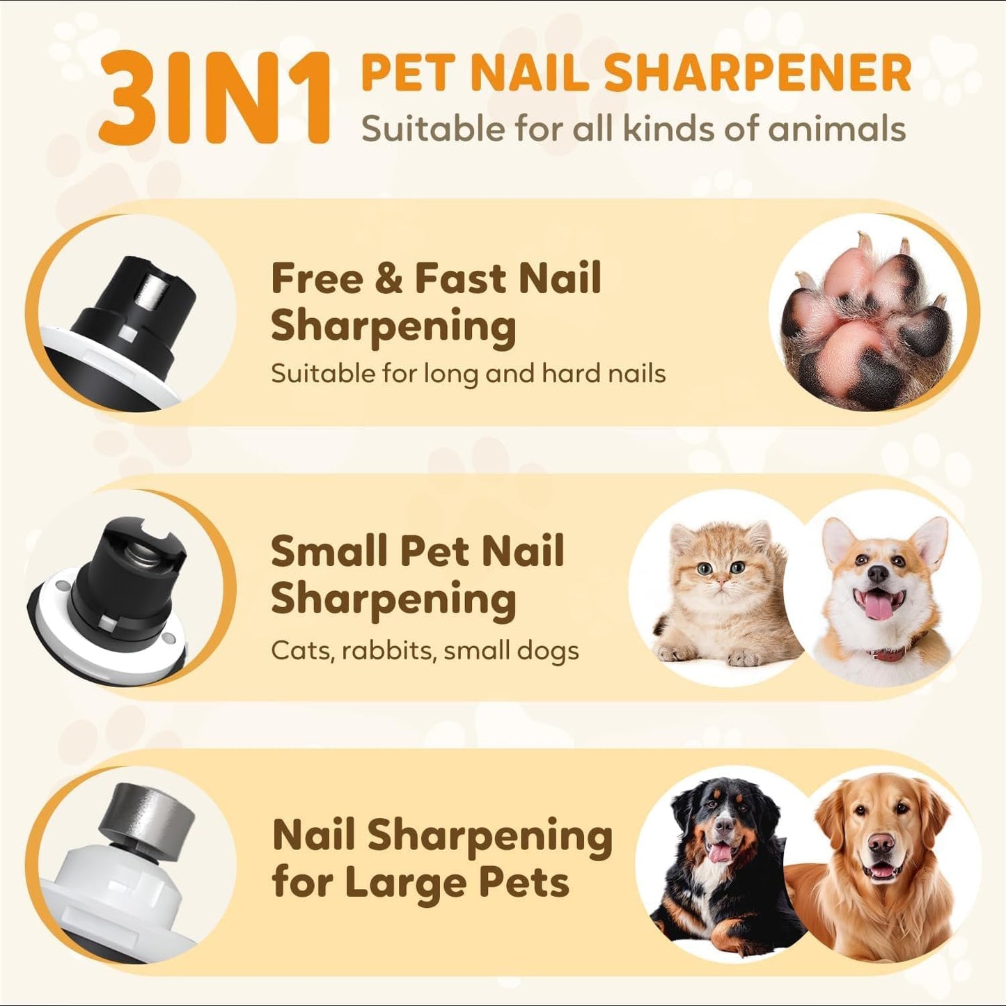 Silent Groom Pro Nail Grinder, 2025 New Electric Dog Nail Trimmer, Pet Nail Grinder for Dogs Cats, Rechargeable Dog Nail Clippers, Pet Paws Grooming & Smoothing Tool