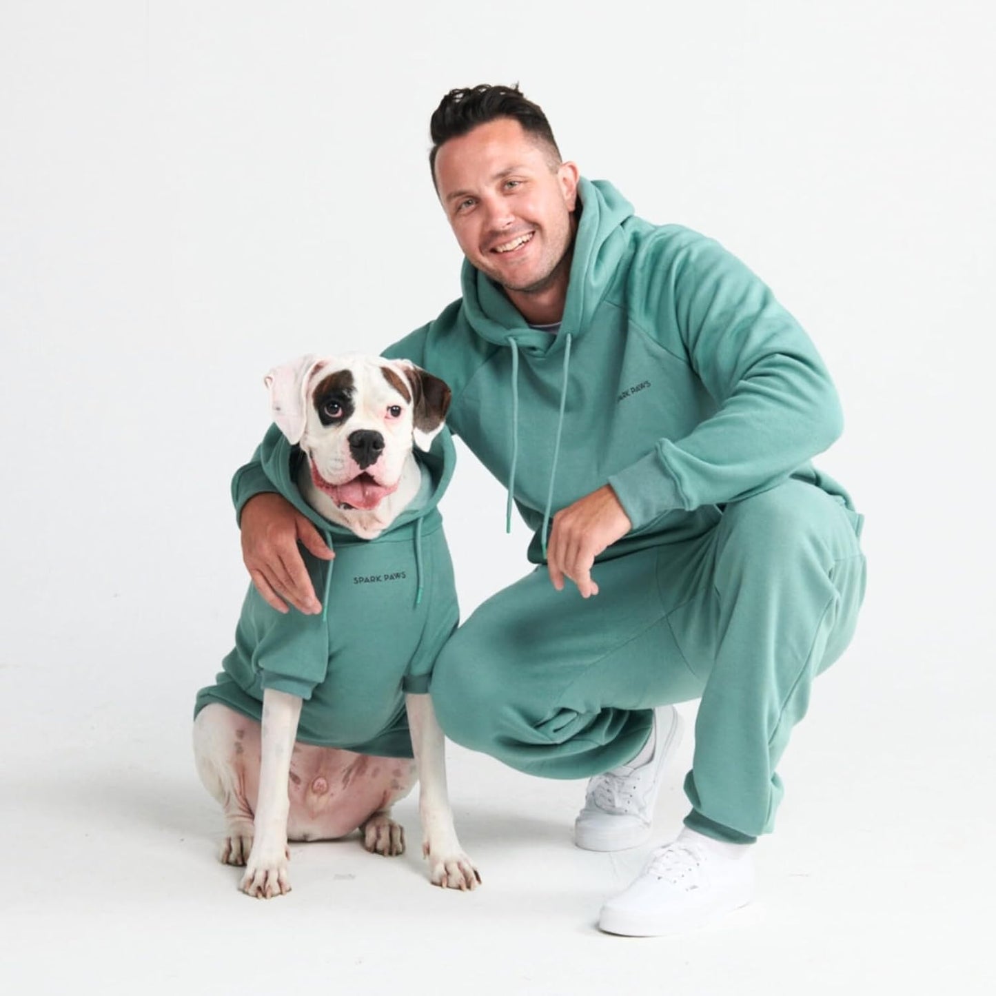 Spark Paws Dog Hoodie – Premium Dog Sweater for Small, Medium, and Large Dogs | Warm Outfits for French Bulldogs, Pitbull, Puppy, Winter Jacket Alternative - Teal - XL