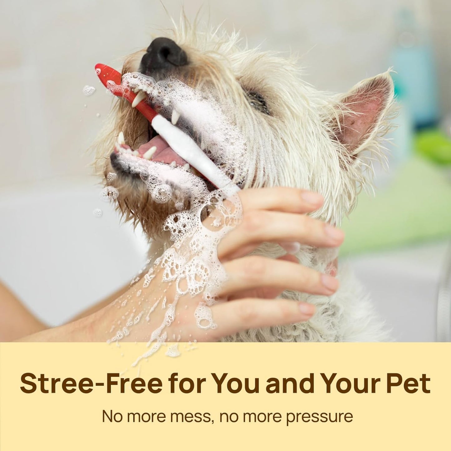 HICC PET Teeth Cleaning Wipes for Dogs & Cats, Remove Bad Breath by Removing Plaque and Tartar Buildup No-Rinse Dog Finger Toothbrush, Disposable Gentle Cleaning & Gum Care Pet Wipes, 100 Counts