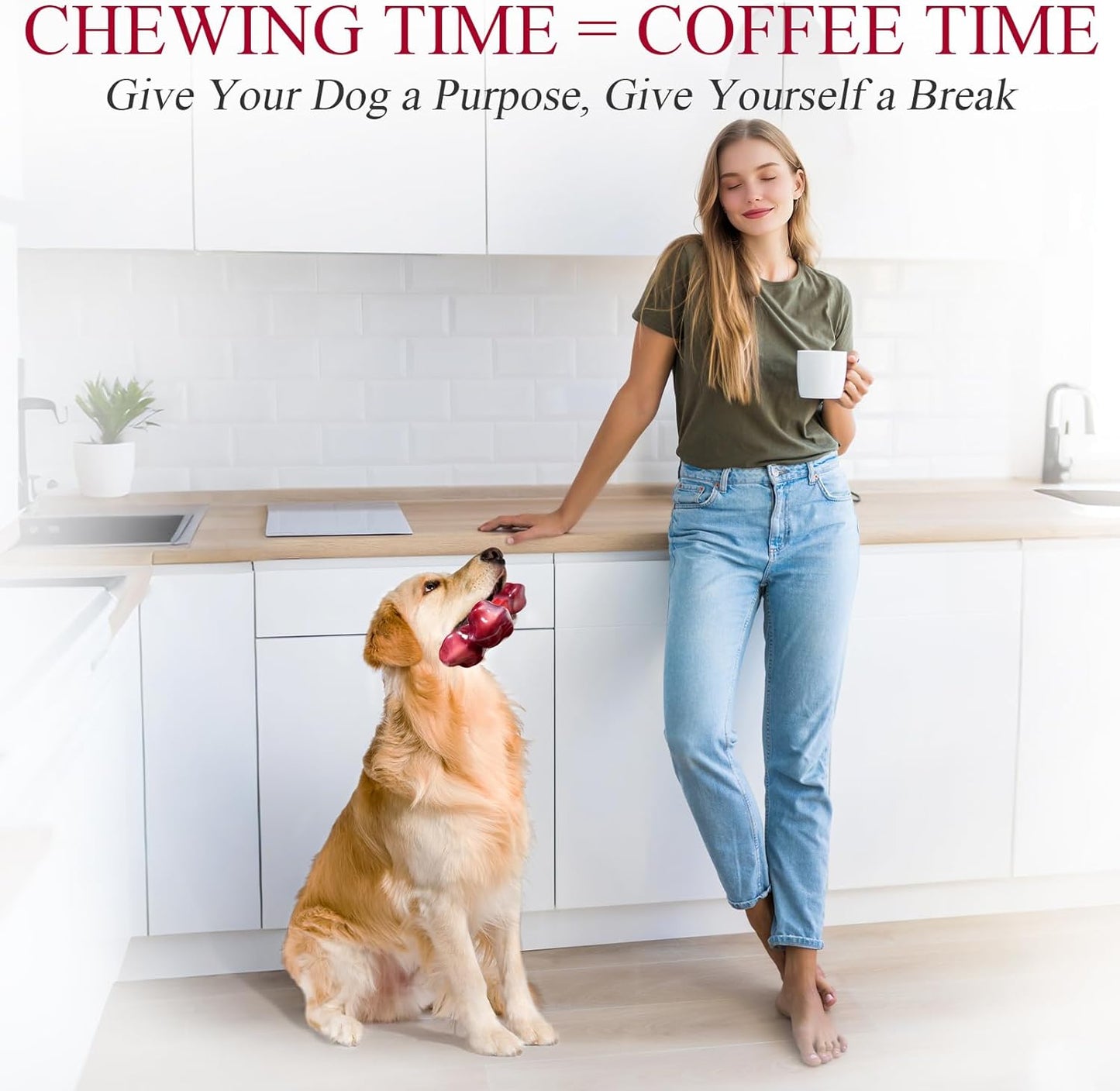 Apasiri Tough Dog Toys for Aggressive Chewers Beef Flavor: 8" Dog Chew Bone for Large Breed, Nylon & Rubber Chew Toy for Medium Large Dogs