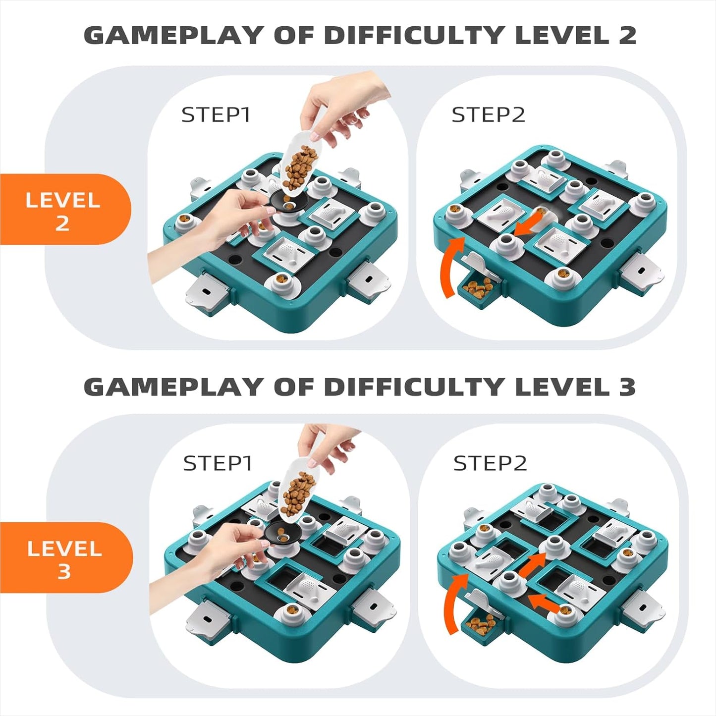 Dog Puzzle Toy Mental Stimulation - Level 3 in 1 Dogs Food Feeder Puzzle, Dog Treat Puzzle Feeder (Advanced-Mars Green Board)