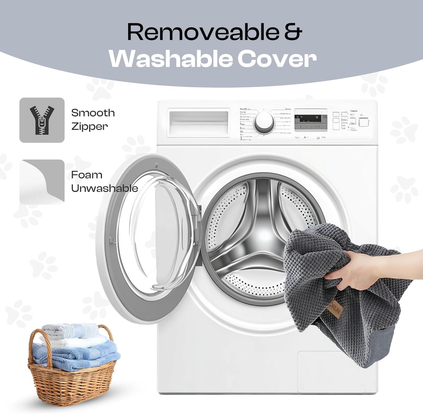 5-Step Curved Dog Stairs for High Beds Up to 30", Non-Slip Foam Pet Ramp for Large Dogs and Cats, Washable Cover, Soft Climbing Steps for Couch & Sofa