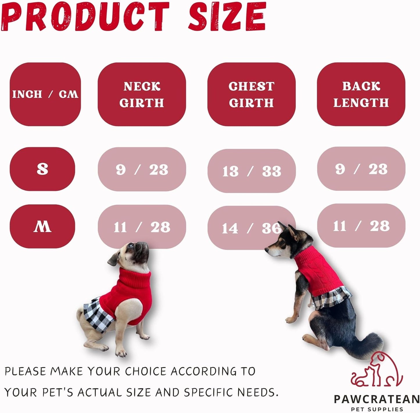 Cute Sweater for Dogs and Cats Soft Flannel Pet Outfit Warm and Cozy Animal Hoodie Small to Large Pet Clothes for Halloween Parties and Everyday Wear (Medium, Red Dress)