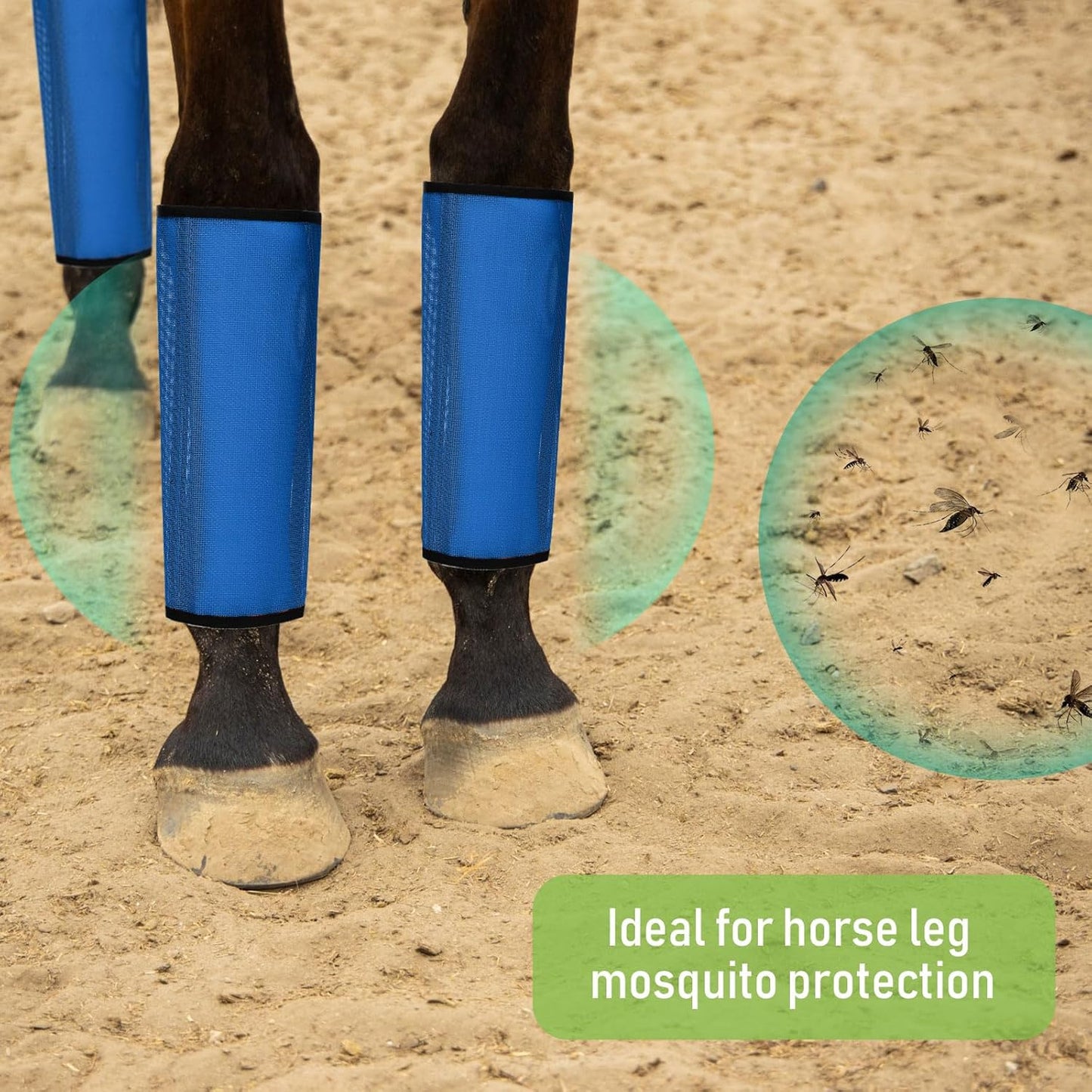 Jexine 12 Fly Boots for Horse Set of 12 Loose Breathable Mesh Horse Fly Sheets Protective Horse Leg Wraps Leggings for Preventing Flies and Mosquitoes Bites (Blue, Green, Brown)