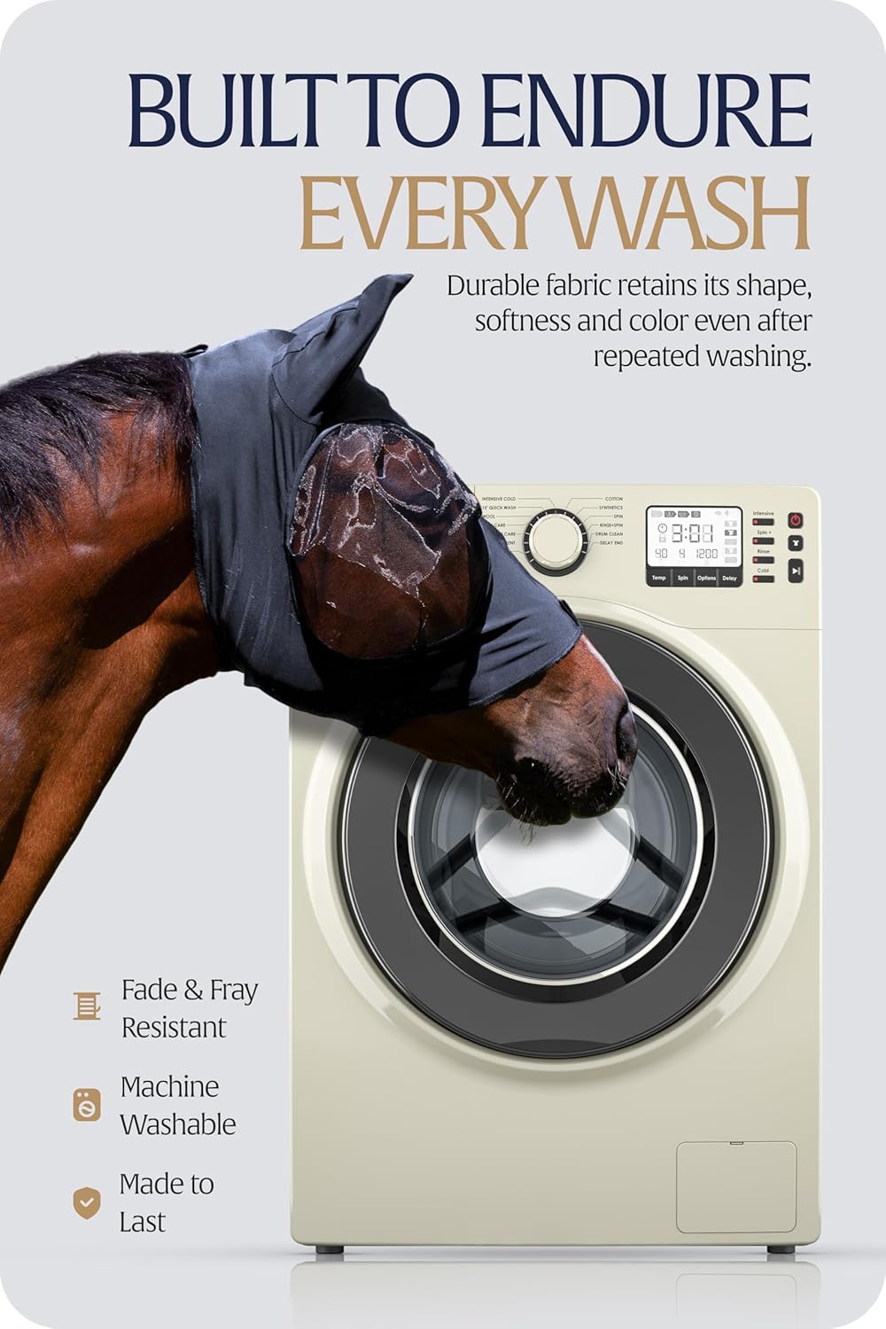 Equinavia Bug Out Fly Mask | Against Flies, Insects, UV Rays - Carbon Grey - Horse