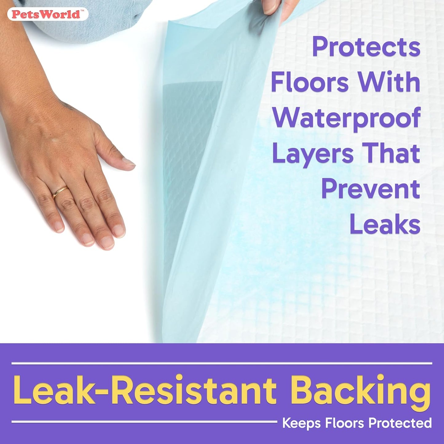 PETSWORLD Puppy Pads, 23x36 Inch, 600 Count - Puppy Pee Pads for Dogs, Tear Resistant, Economy Value, Super-Absorbent Polymer Gel Core, Perfect for Puppies, Smaller Dogs