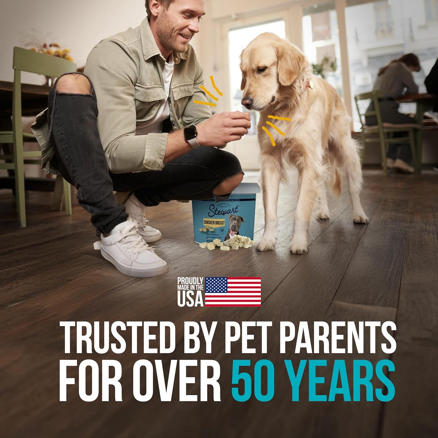 Stewart Chicken Breast Dog Treats, 14.8 oz, ~280 Pieces, Freeze Dried Raw, Single Ingredient, 74% Protein Training Treats or Meal Topper in a Value Size Resealable Tub, Grain Free, Gluten Free