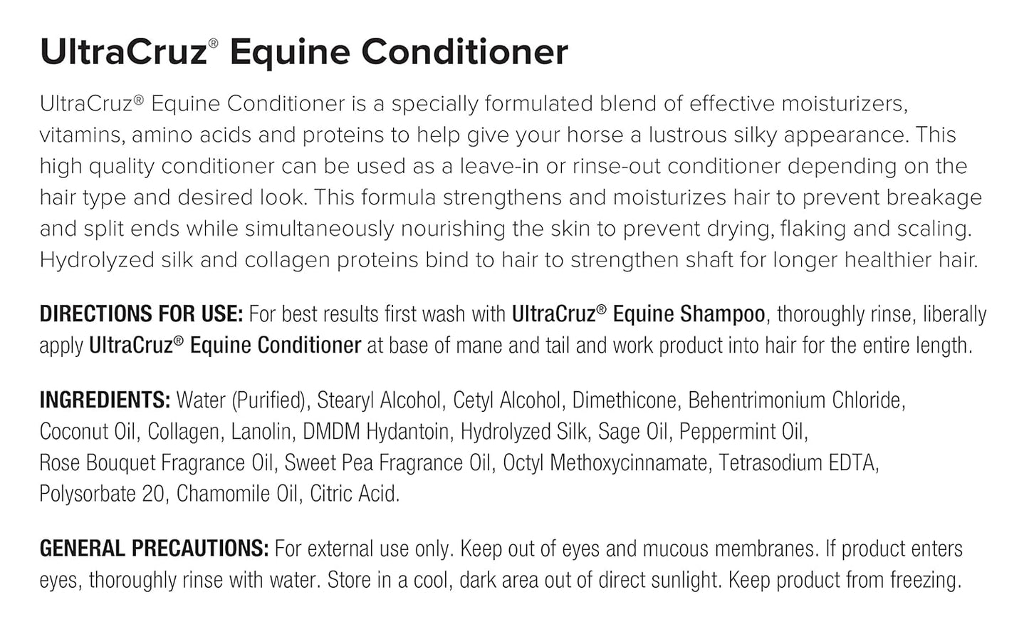 UltraCruz - sc-516936 Equine Horse Shampoo and Conditioner Bundle, 32 oz Each
