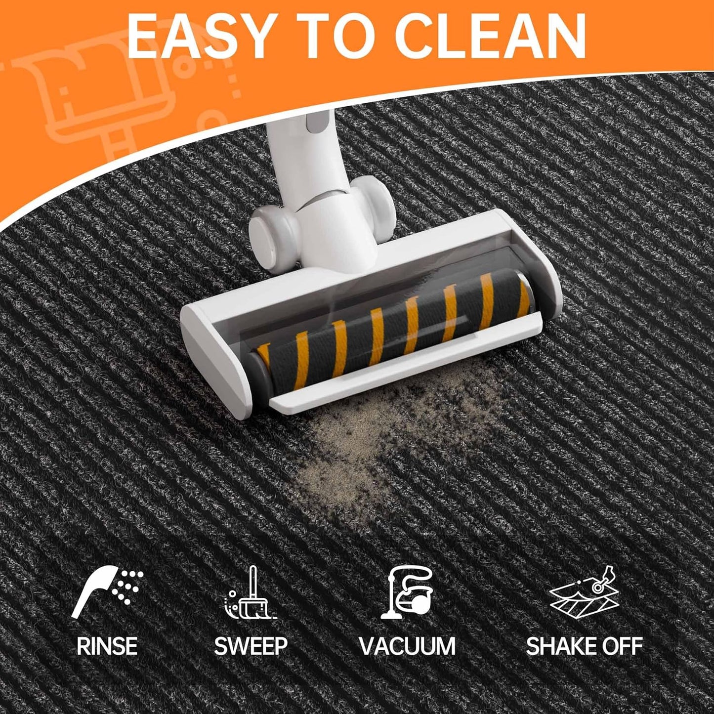 Indoor Outdoor Door Mat, 6’ x 4' Doormat for Entryway, Rubber Backing Non Slip Front Door Mat Outside Entrance, Super Absorbent Commercial Floor Mat for Home Office