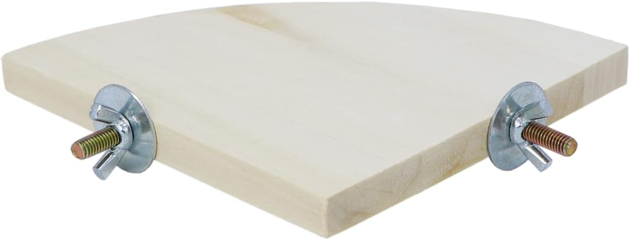 Wontee Bird Perch Stand 2 Pack Wooden Platform Corner Ledge for Budgies Cockatiels Conures African Greys Rats Gerbils Chinchillas Squirrels (S (5.1"x5.1")