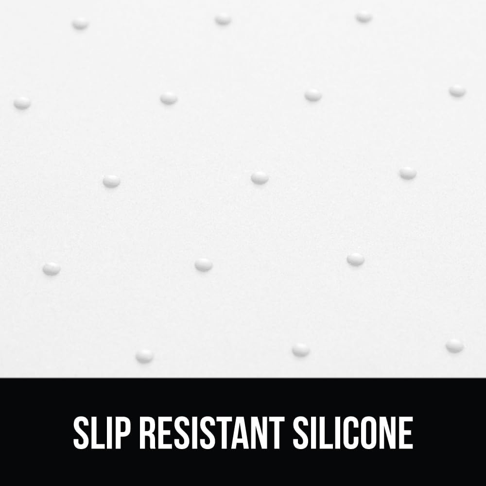 GORILLA GRIP 100% Waterproof Raised Edge BPA Free Silicone Pet Feeding Mat, Dog Cat Food Mats Contain Spills Protects Floors, Placemats for Cats and Dogs Water Bowl, Pets Accessories 28x18 White