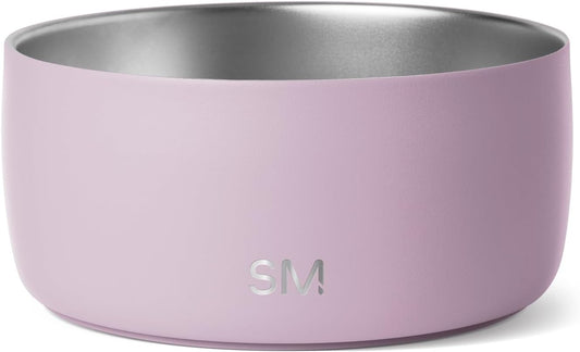 Simple Modern Stainless Steel Pet Water Bowl for Dogs & Cats | Reusable Insulated Stainless Steel Food Bowls for Dog Cat | No Tip No Slip BPA Free | Bentley Collection | Medium (32oz) | Lavender