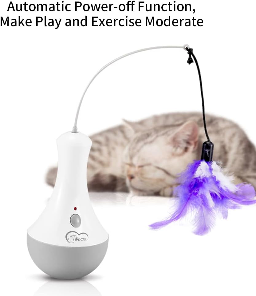 DOEL Interactive Cat Feather Toys, Automatic Cat Toy for Indoor Cats, Electronic Cat Exercise Toys, Gift for Adult & Kitten Cats