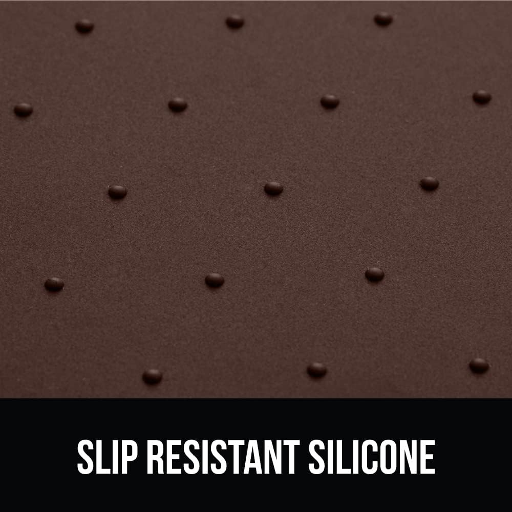 GORILLA GRIP 100% Waterproof Raised Edge BPA Free Silicone Pet Feeding Mat, Dog Cat Food Mats Contain Spills Protects Floors, Placemats for Cats and Dogs Water Bowl, Pets Accessories 32x24 Brown