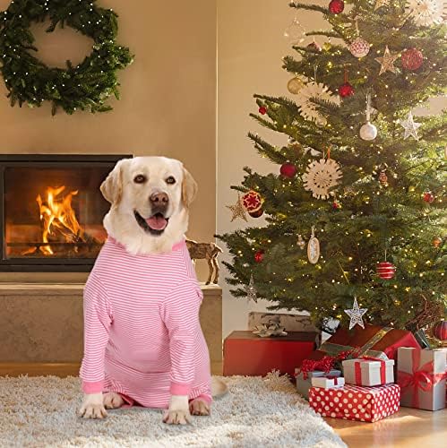 Yeapeeto Dog Onesie Surgery Recovery Suit for Large Medium Bodysuit Dogs Pajamas PJS Full Body for Shedding, Prevent Licking, Wound Protection, Cone Alternative (4X-Large (Pack of 1), Pink)