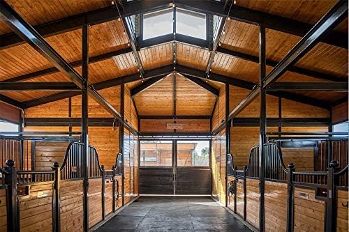 American Heavy Duty Stall Tiles - Thick, Durable Rubber Flooring - Solid Black 8' x 20' Set 1/2" Thick (40 Tiles Total)