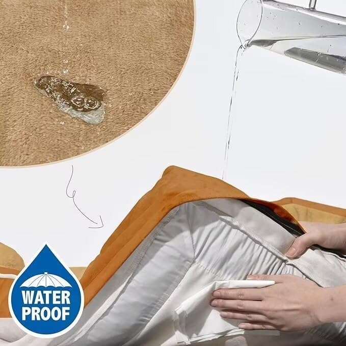 Comfort Expression Waterproof Dog Bed, XXL Dog Bed Orthopedic Foam, Waterproof Pet Sofa Couch with Washable Removable Cover & Non-Slip Bottom(XX-Large,Caramel)