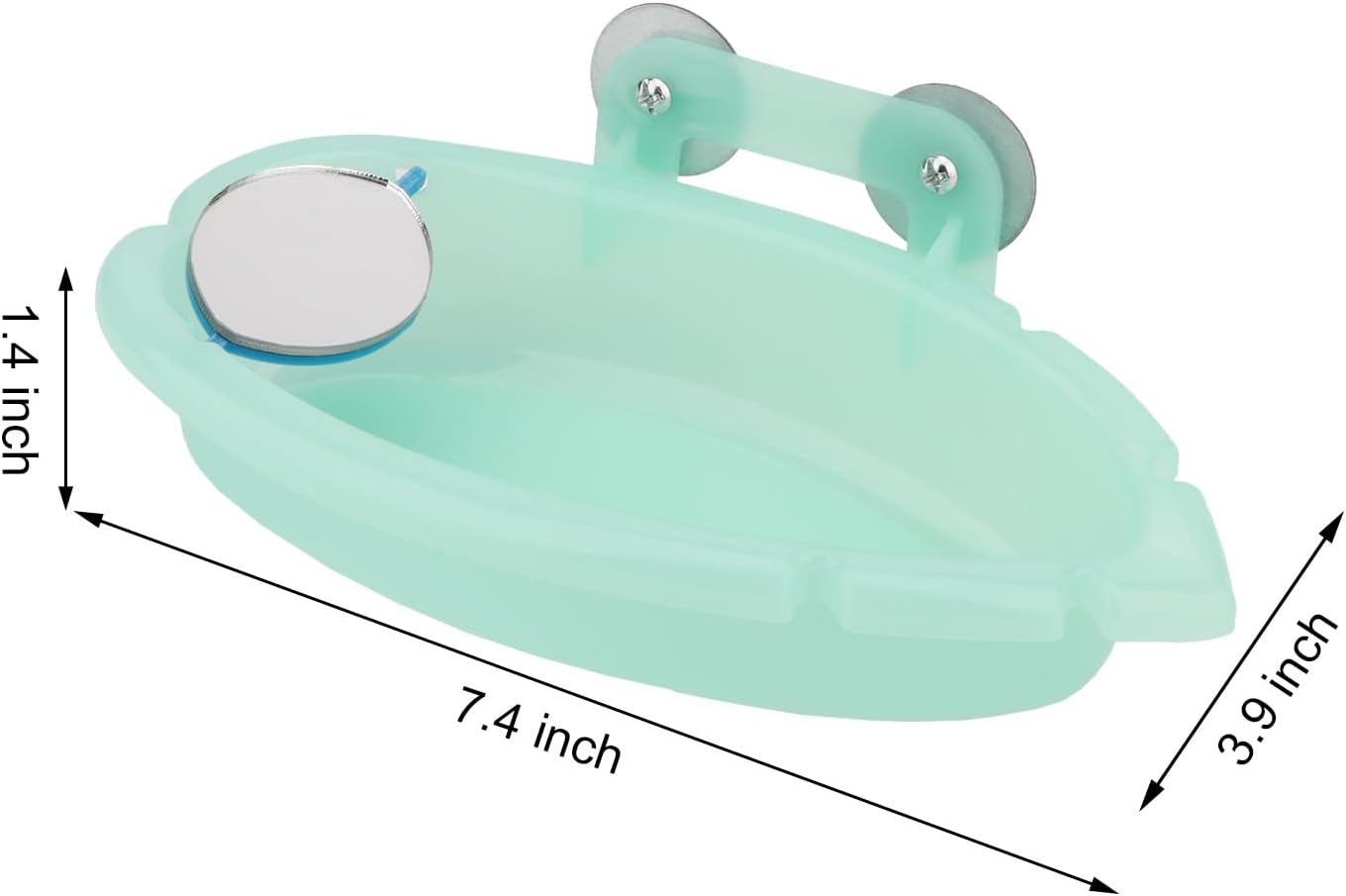 Wontee Bird Bath for Cage Portable Parrot Hanging Bathroom Bathing Tub with Mirror for Small Birds Parakeets Budgies Lovebirds Canaries Finches