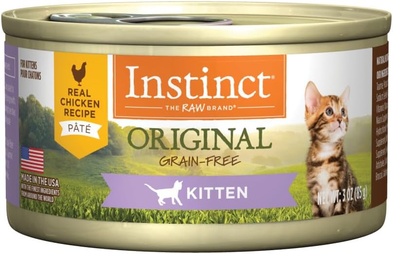Instinct Original Kitten Wet Cat Food, Pate, Grain-Free - Real Chicken, 3 oz. Cans (Pack of 24)