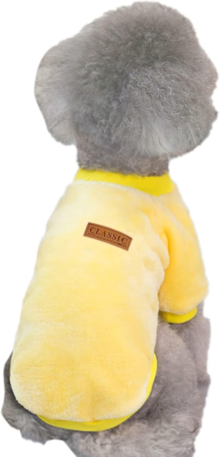 Jecikelon Pet Dog Clothes Dog Sweater Soft Thickening Warm Pup Dogs Shirt Winter Puppy Sweater for Dogs (Z01-Yellow, Medium)