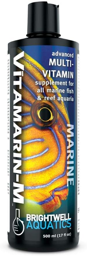 Brightwell Aquatics Vitamarin-M – Complete Vitamin Supplement for Marine Fish, Corals & Invertebrates – Supports Growth, Color & Immune Health – No Refrigeration, 500 ml