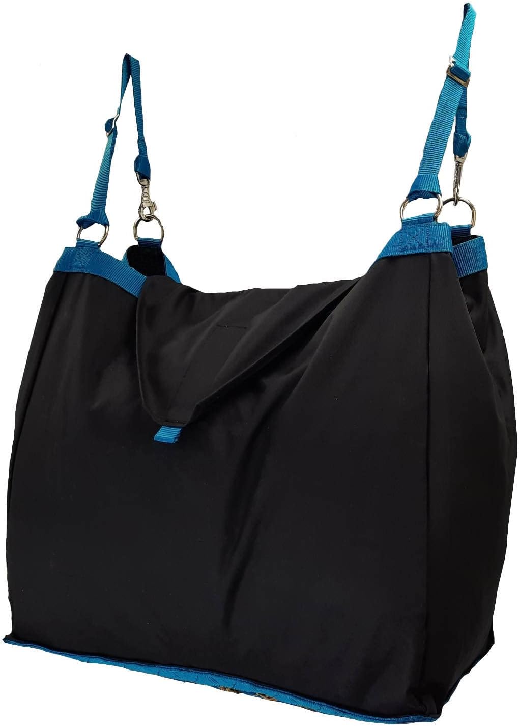 Supreme Slow Feed Top Load Hay Bag with Super Tough Bottom (Black and Turquoise)