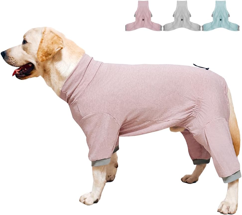 Dog Pyjamas PJS Sweater Clothes and Home Clothing Suitable for Medium to Large Breeds of Dogs, Dog Neutering Suits, Extra-Large Stretch Fabric, Four-Legged Clothes(Thin Pink, 2XL)