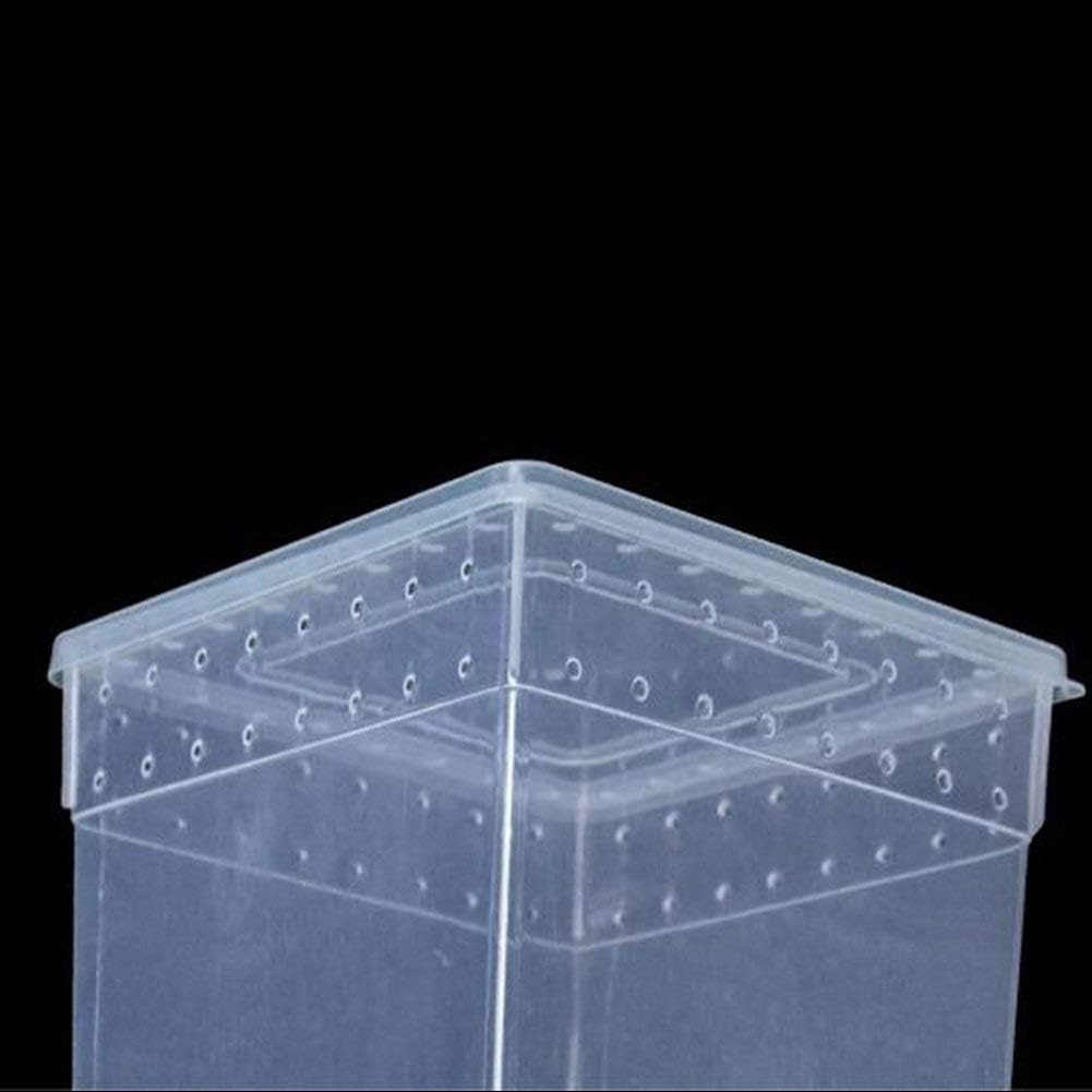 OMEM Portable Reptile Terrarium Habitat for Mini Pet Houses Breathable Holes Stackable Container (Extra H)