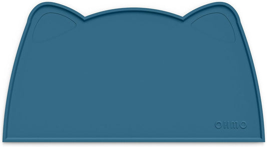 OHMO - Cat Food Mat, Silicone Pet Feeding Mat for Floor Non-Skid Waterproof Dog Water Bowl Tray, Easy to Clean Pet Placemat