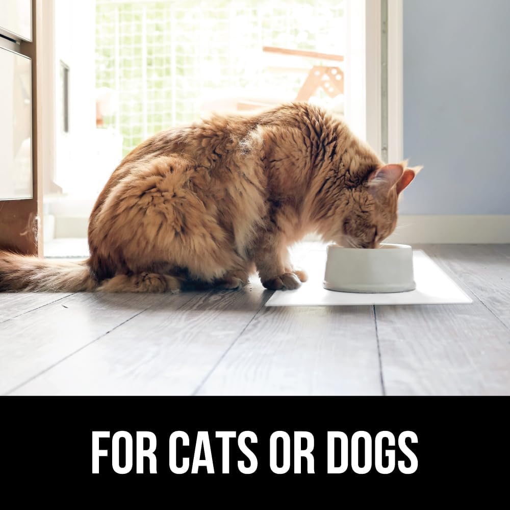 GORILLA GRIP 100% Waterproof Raised Edge BPA Free Silicone Pet Feeding Mat, Dog Cat Food Mats Contain Spills Protects Floors, Placemats for Cats and Dogs Water Bowl, Pets Accessories 28x18 White