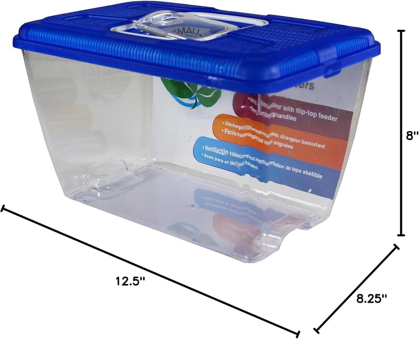 Penn-Plax Small World Habitat – Portable Clear and Transparent Plastic Tank – Excellent for Small Critters and Creatures – Easy to Clean & Handle – 2.2 Gallon, Assorted