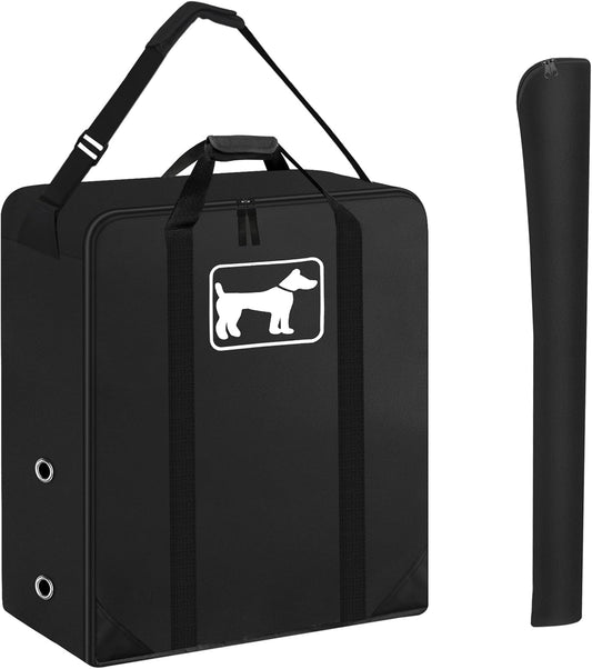 SIRUITON Dog Playpen Storage Bag Fits 32" H 8 Panels and 9 Stakes, Heavy Duty 600D Oxford Fabric Suitable for Foldable Exercise Pet Playpen, Dog Fence Travel Bag with Reinforcing Plate & Shoulder