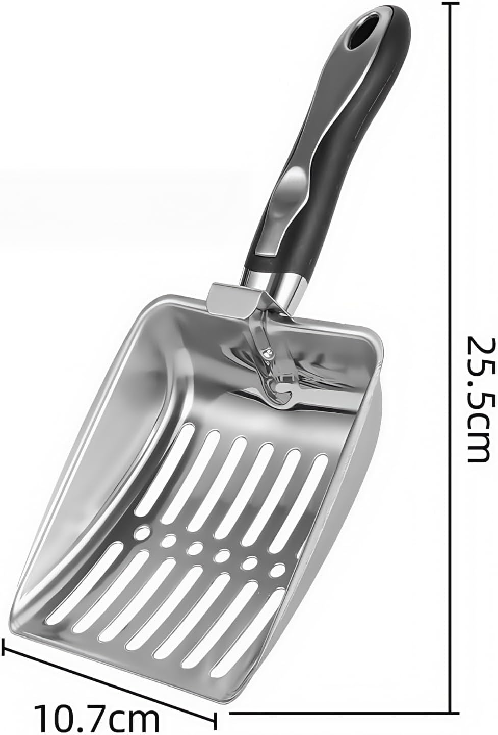 Cat Litter Scoop,Poop Sifting for Litter Box,Aluminum Alloy Sifter,Durable Kitty Metal Scooper with Long Handle Deep Shovel