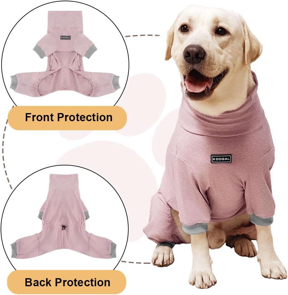 Dog Pyjamas PJS Sweater Clothes and Home Clothing Suitable for Medium to Large Breeds of Dogs, Dog Neutering Suits, Extra-Large Stretch Fabric, Four-Legged Clothes(Thin Pink, 5XL)