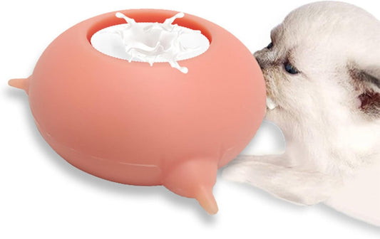 Puppy Feeder Milk Bowl, Silicone Puppy Bottle with 3 Nipples Bubble Pet Nursing Feeder for Doggie Cat Kittens Puppies Rabbits