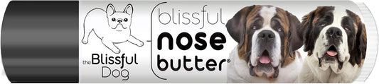 The Blissful Dog Saint Bernard Nose Butter for Dry, Cracked Skin, Lick-Safe Dog Nose Balm with Moisturizing Shea Butter, Almond, Olive, and Essential Oils, Pet Supplies, Uncented, 0.15 oz.