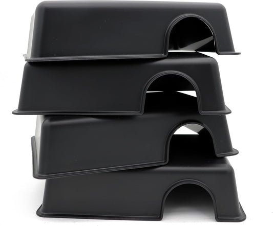 Reptile Hide Box Snake Hide Feel Secure and Safe, Gecko Hide (Black, Large 4 pcs)